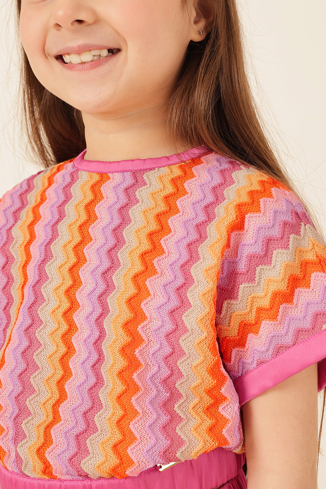 Girls Multi Abstract Cap Sleeve Top