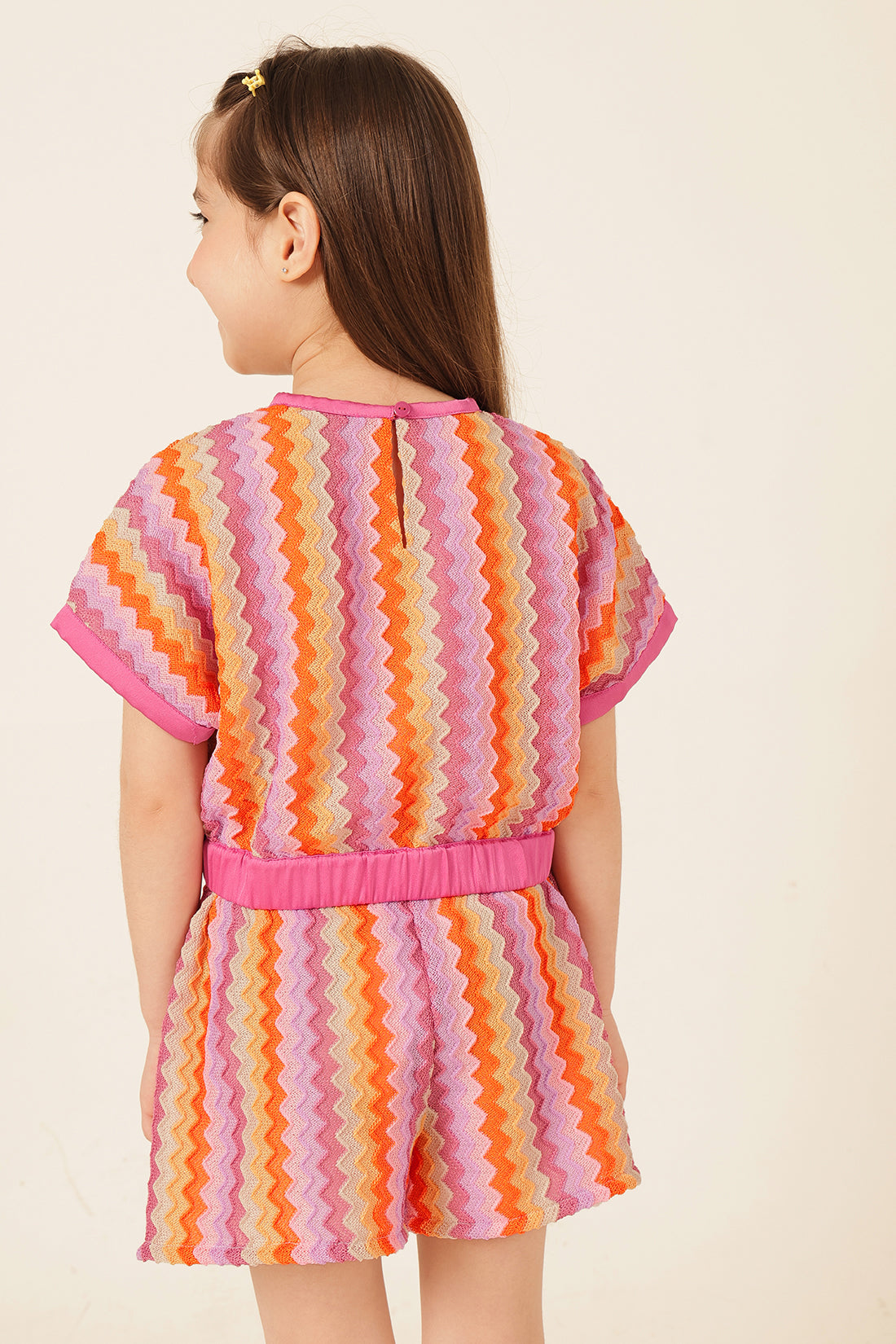 Girls Multi Abstract Cap Sleeve Top