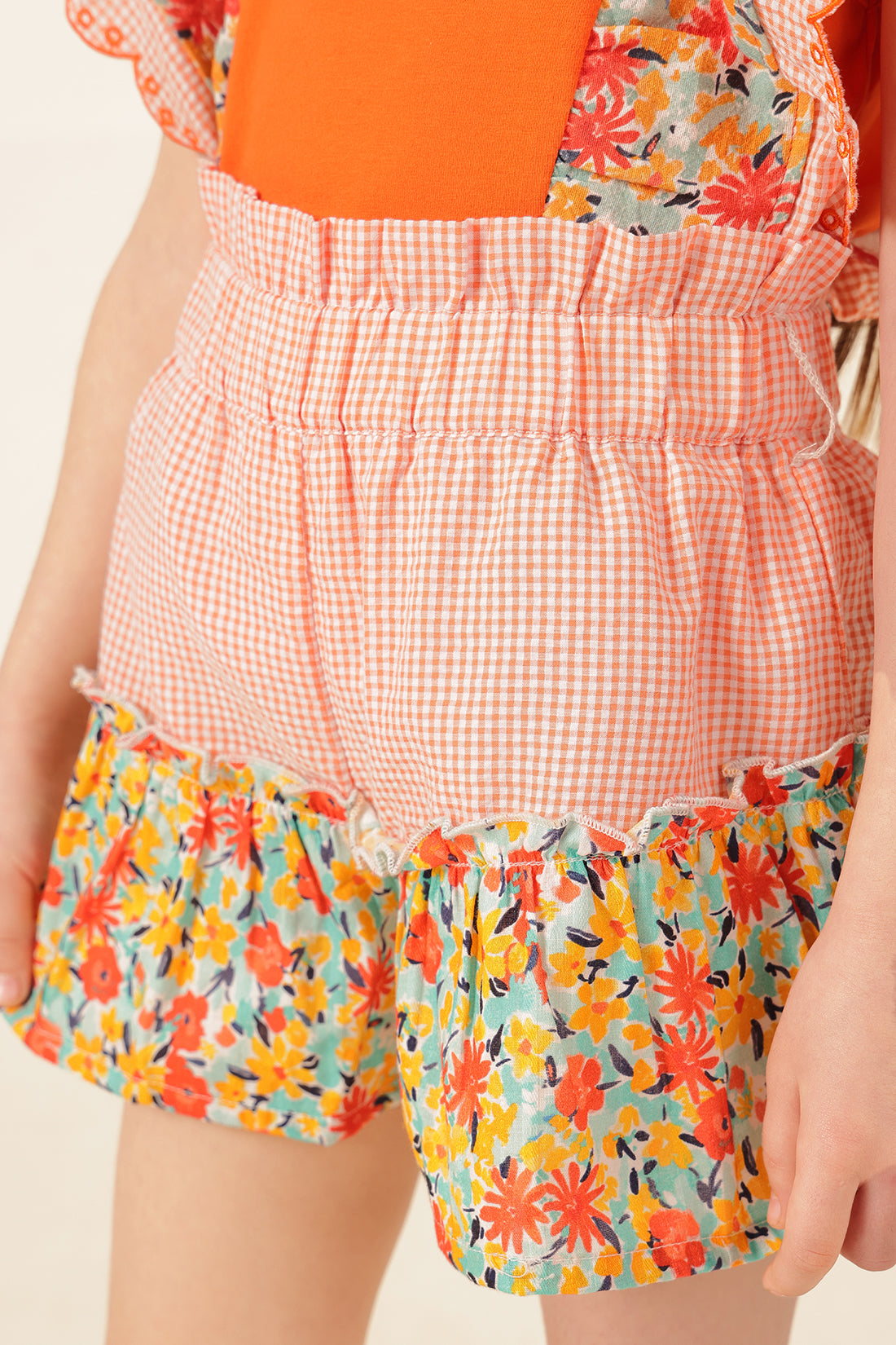 Girls Multi Floral Yarn Dyed Skirt