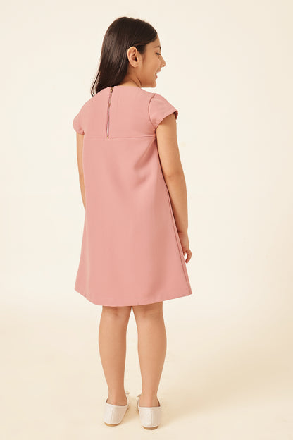 Girls Nude Banana Crepe Dress