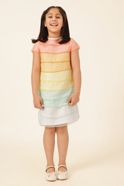 Girls Multi Organza Blend Dress