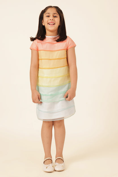 Girls Multi Organza Blend Dress