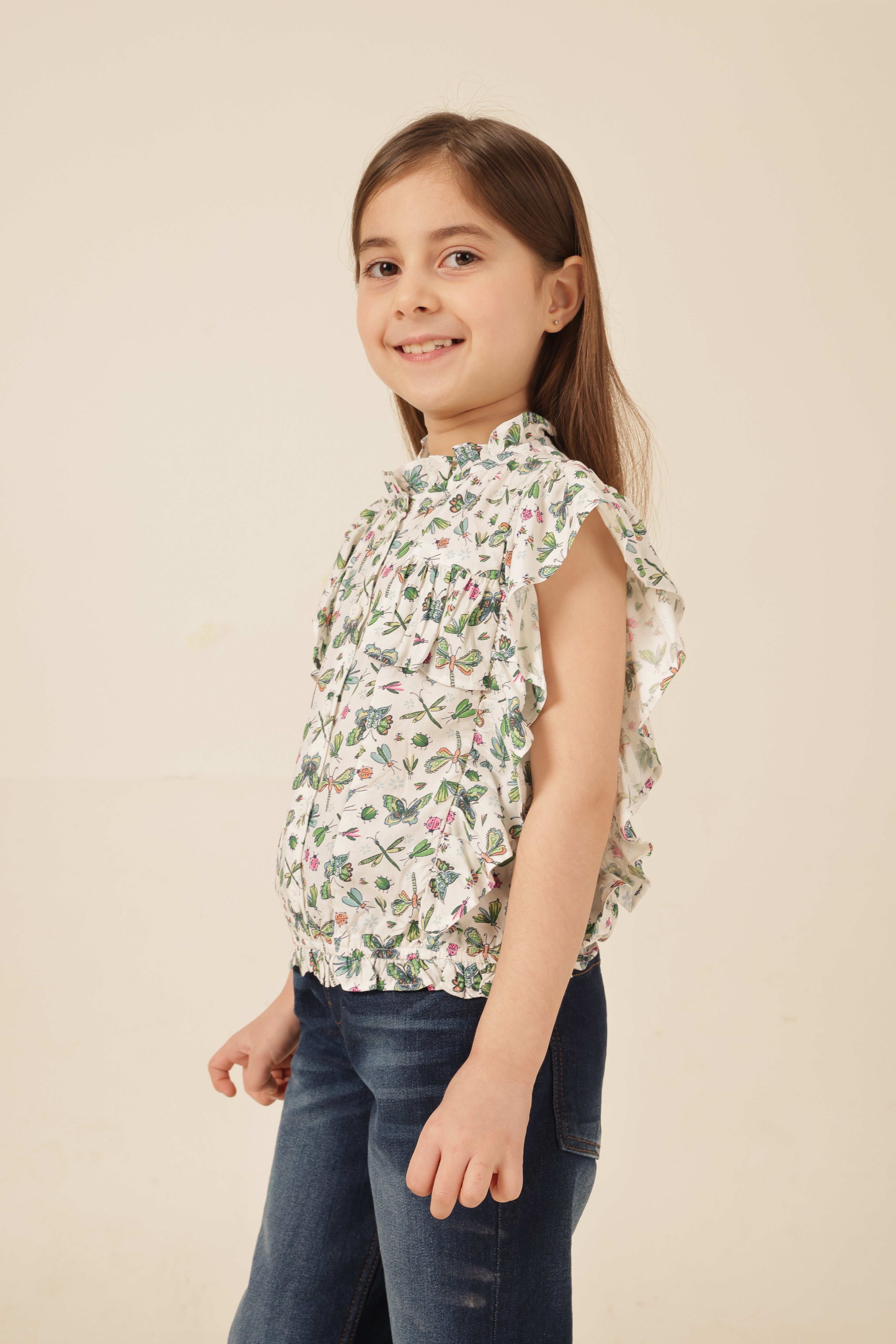 Girls Printed Polyester Casual Top – Regular Fit