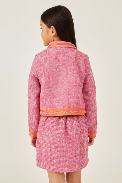 Girls’ Pink Bouclé Jacket One Friday