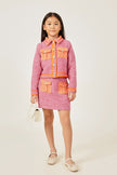 One Friday Girls’ Pink Bouclé Jacket