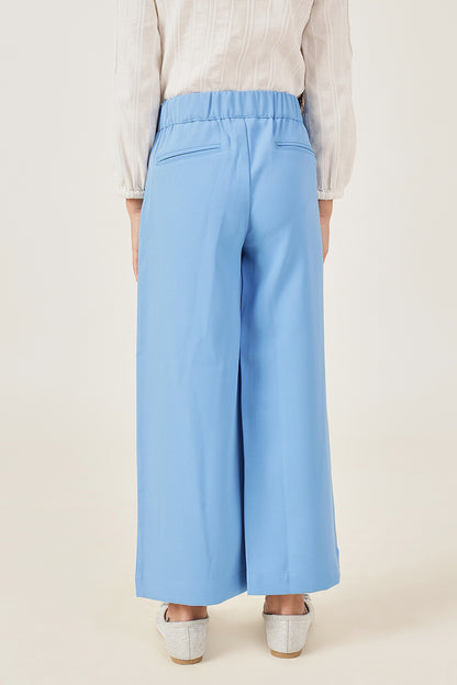 Girls Blue Trouser with Buttoned Waist