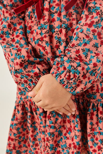 Girls Multicolour Floral Print Dress