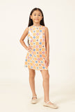 One Friday Girls’ Multicolor Sleeveless A-Line Dress – Breezy & Stylish Fit