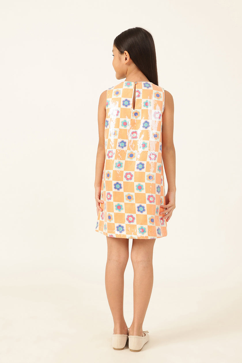 One Friday Girls’ Multicolor Sleeveless A-Line Dress – Breezy & Stylish Fit