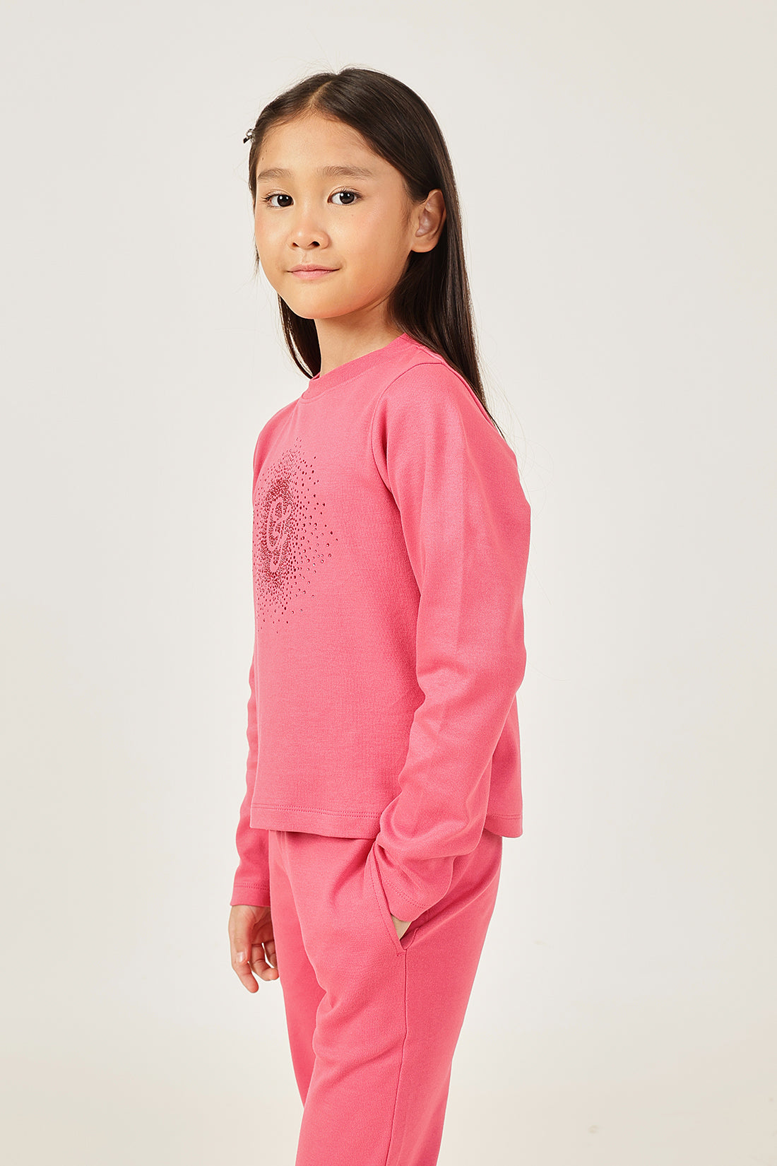 Girls’ Pink Knit Sweatshirt One Friday
