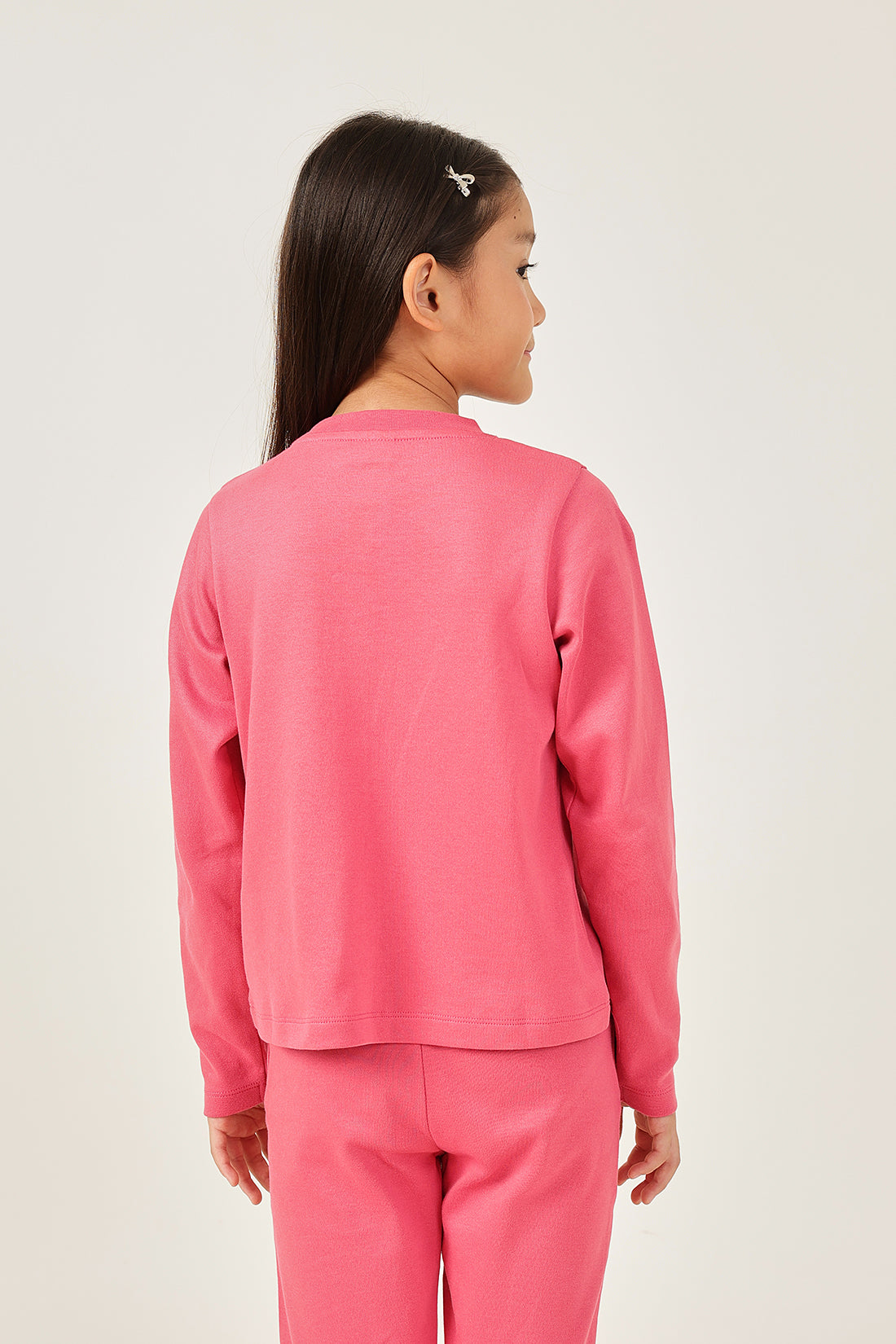 Girls’ Pink Knit Sweatshirt One Friday