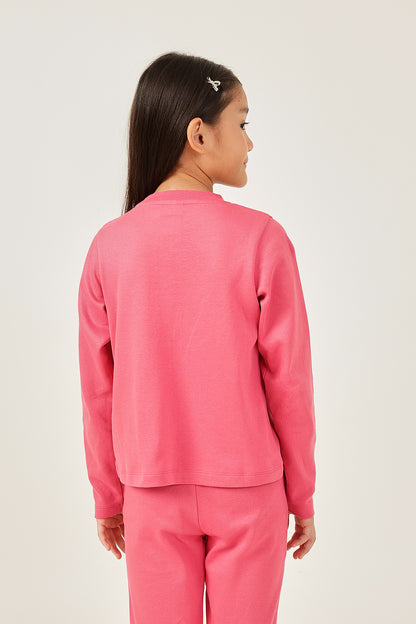 Girls’ Pink Knit Sweatshirt One Friday