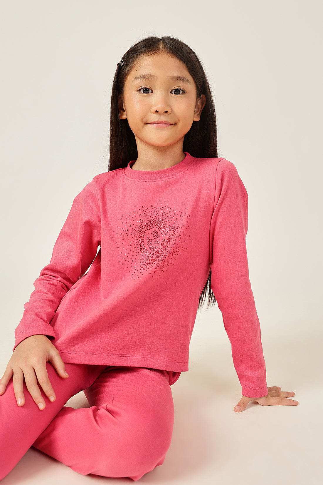 Girls’ Pink Knit Sweatshirt One Friday