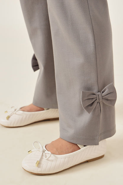 Girls Grey Solid Tencel Jegging Regular Fit