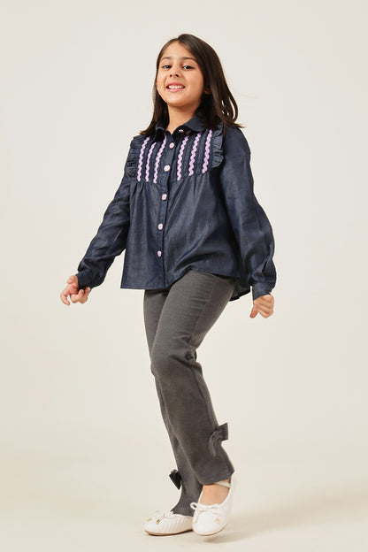 One Friday Girls Grey Bell-Shaped Fit Jeggings - Stretch & Stylish