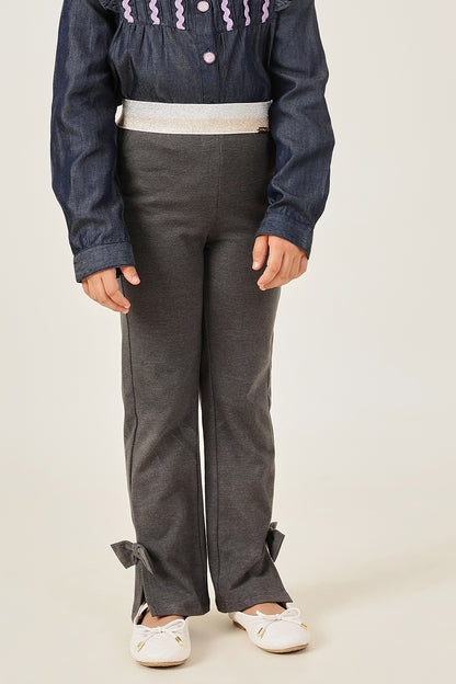 One Friday Girls Grey Bell-Shaped Fit Jeggings - Stretch & Stylish