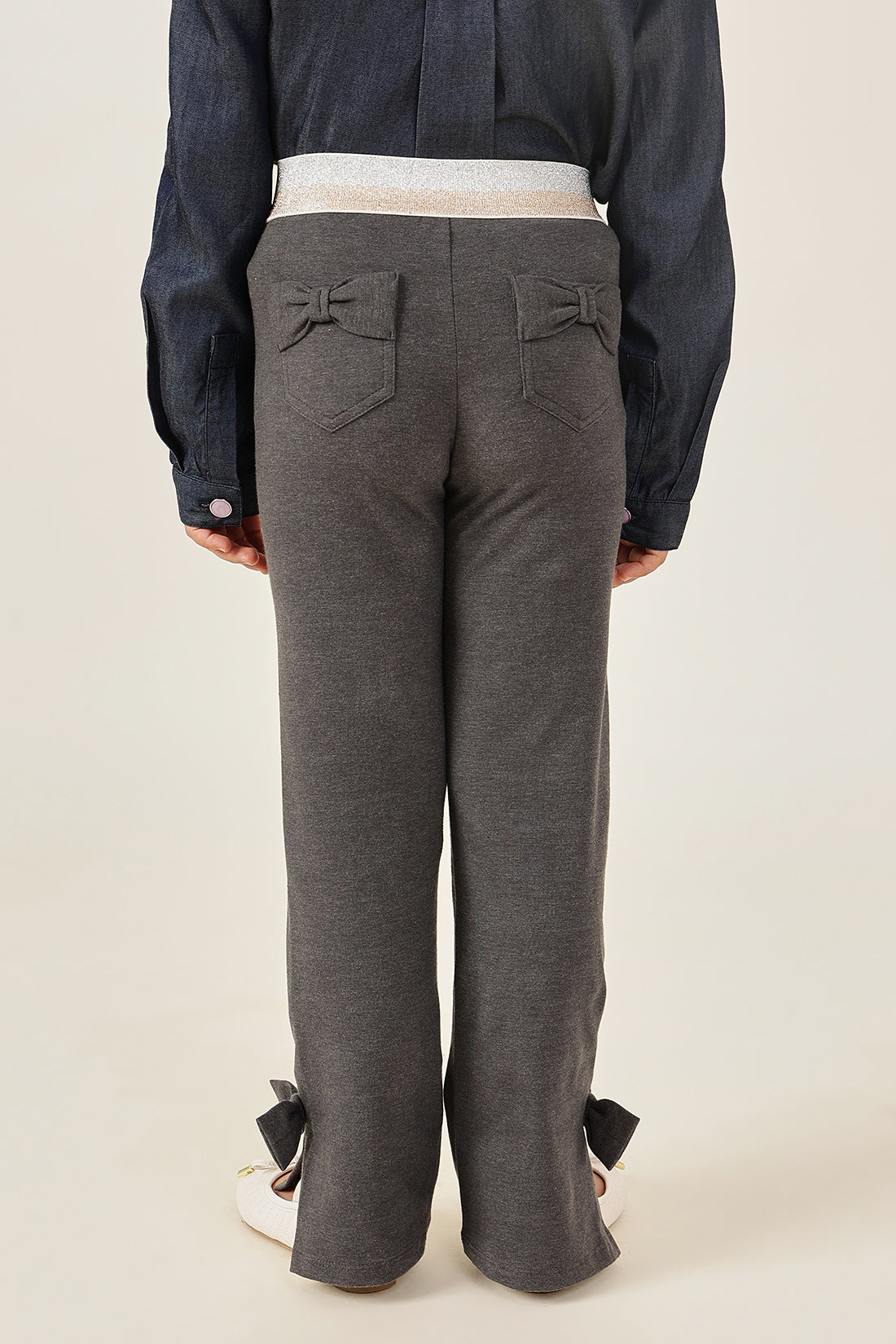 One Friday Girls Grey Bell-Shaped Fit Jeggings - Stretch & Stylish