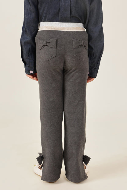 One Friday Girls Grey Bell-Shaped Fit Jeggings - Stretch & Stylish