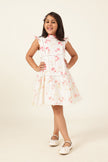 Girls Floral Print Cotton Round Neck Dress