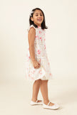 Girls Floral Print Cotton Round Neck Dress