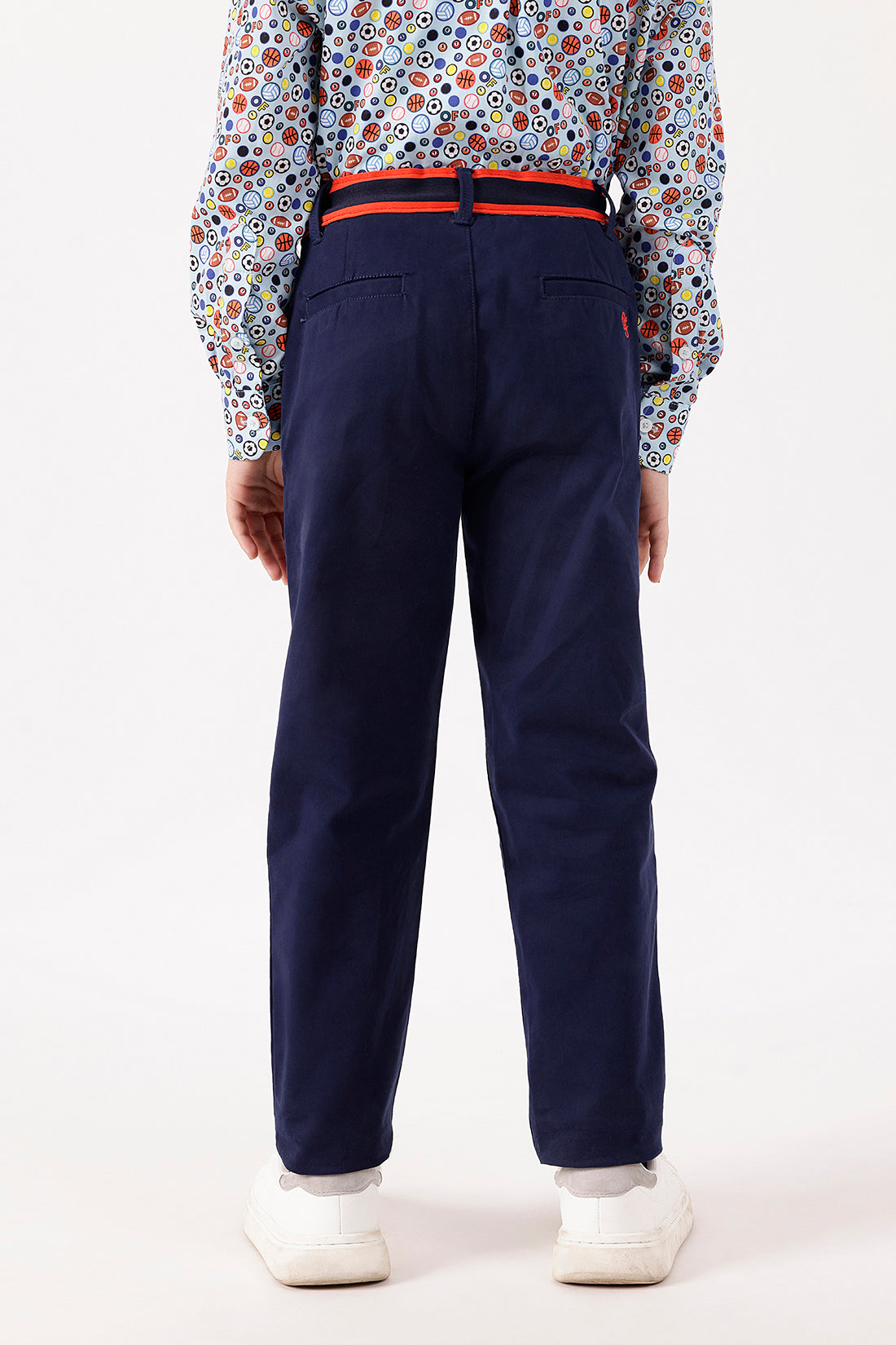 Boys Navy Blue Trouser – Smart Cotton Spandex Woven | One Friday