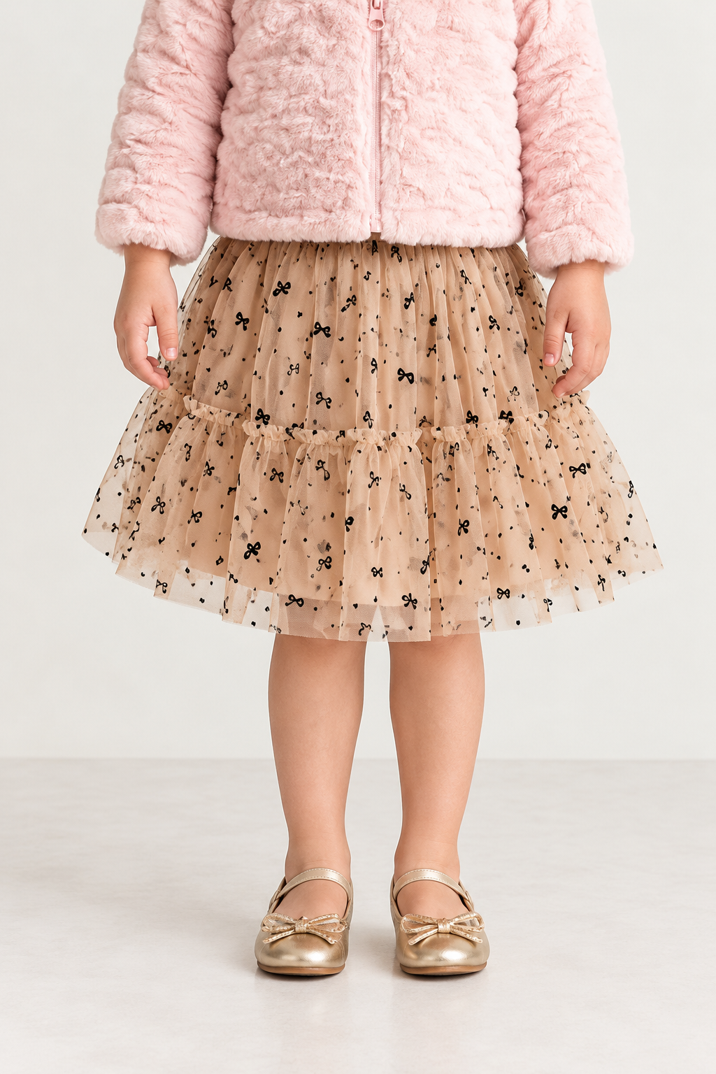 Baby Girls Multi Flock Print Mesh Skirt