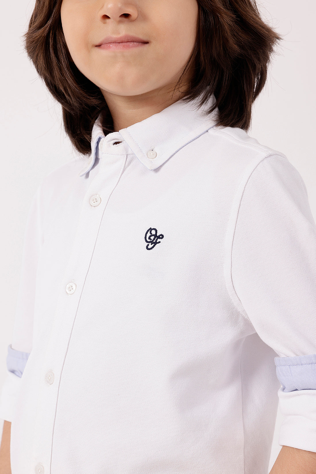 One Friday Boys’ White Solid Knit Shirt
