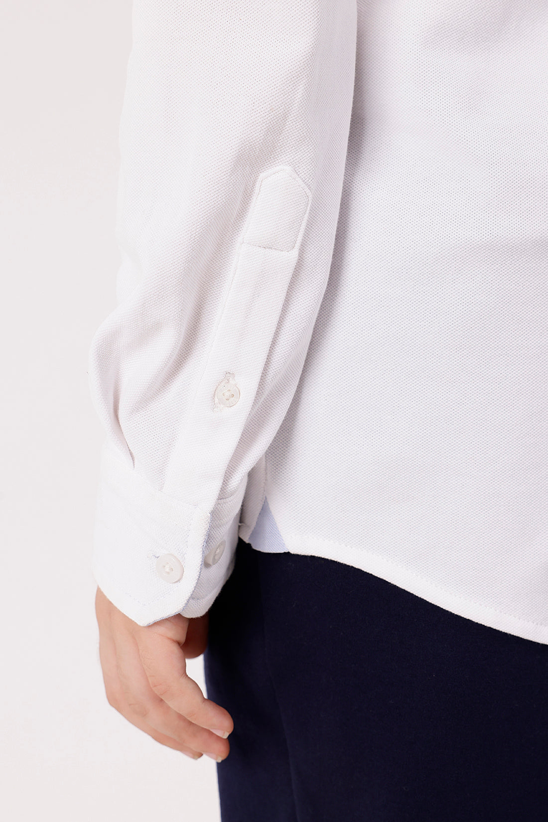 One Friday Boys’ White Solid Knit Shirt