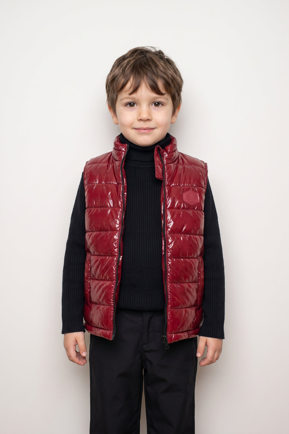 Unisex Wine Nylon Mesh Zip-Up Sleeveless Jacket