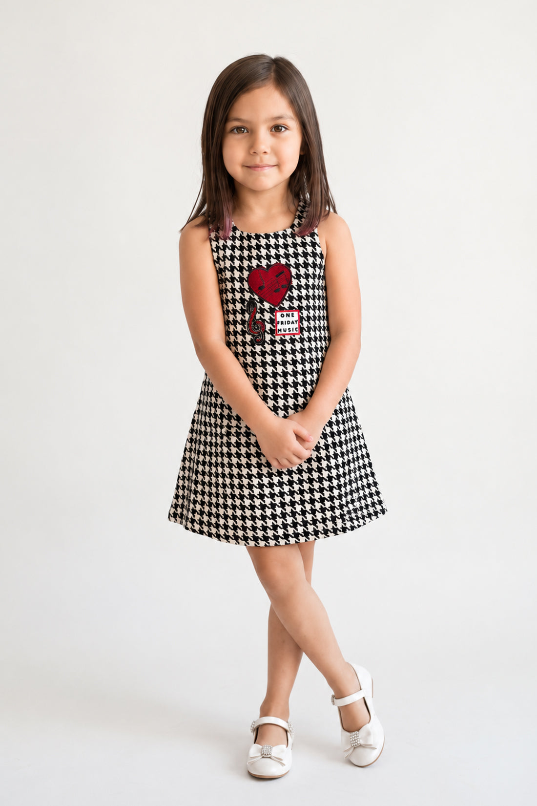 Girls Multicolour Boucle Woven Zip-Up Dress