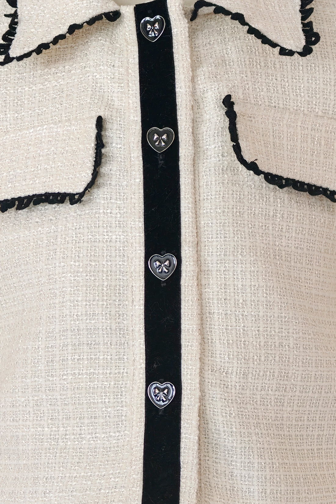 Girls Off White Embellished Boucle Jacket