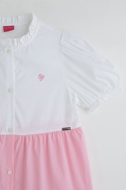 Girls Multi Color Short Sleeve Dress