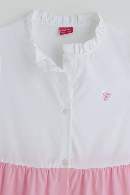 Girls Multi Color Short Sleeve Dress