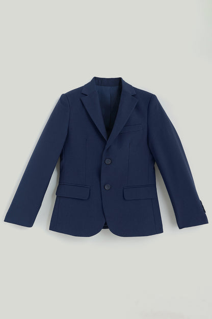 One Friday Boys Navy Blue Solid Suit