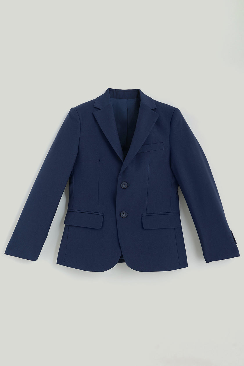 One Friday Boys Navy Blue Solid Suit