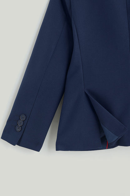 One Friday Boys Navy Blue Solid Suit