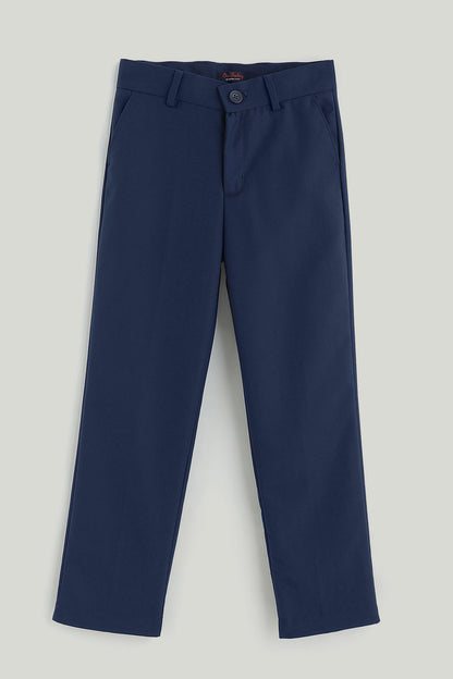 One Friday Boys Navy Blue Solid Suit