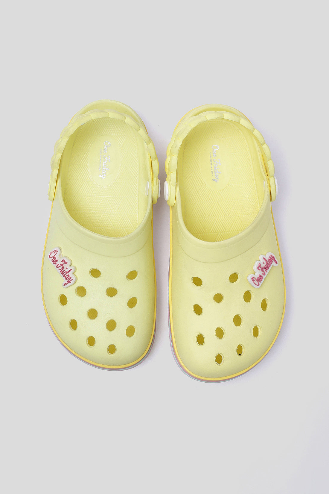 Girls Yellow Bow Clogs with Back Strap – Lightweight & Breathable