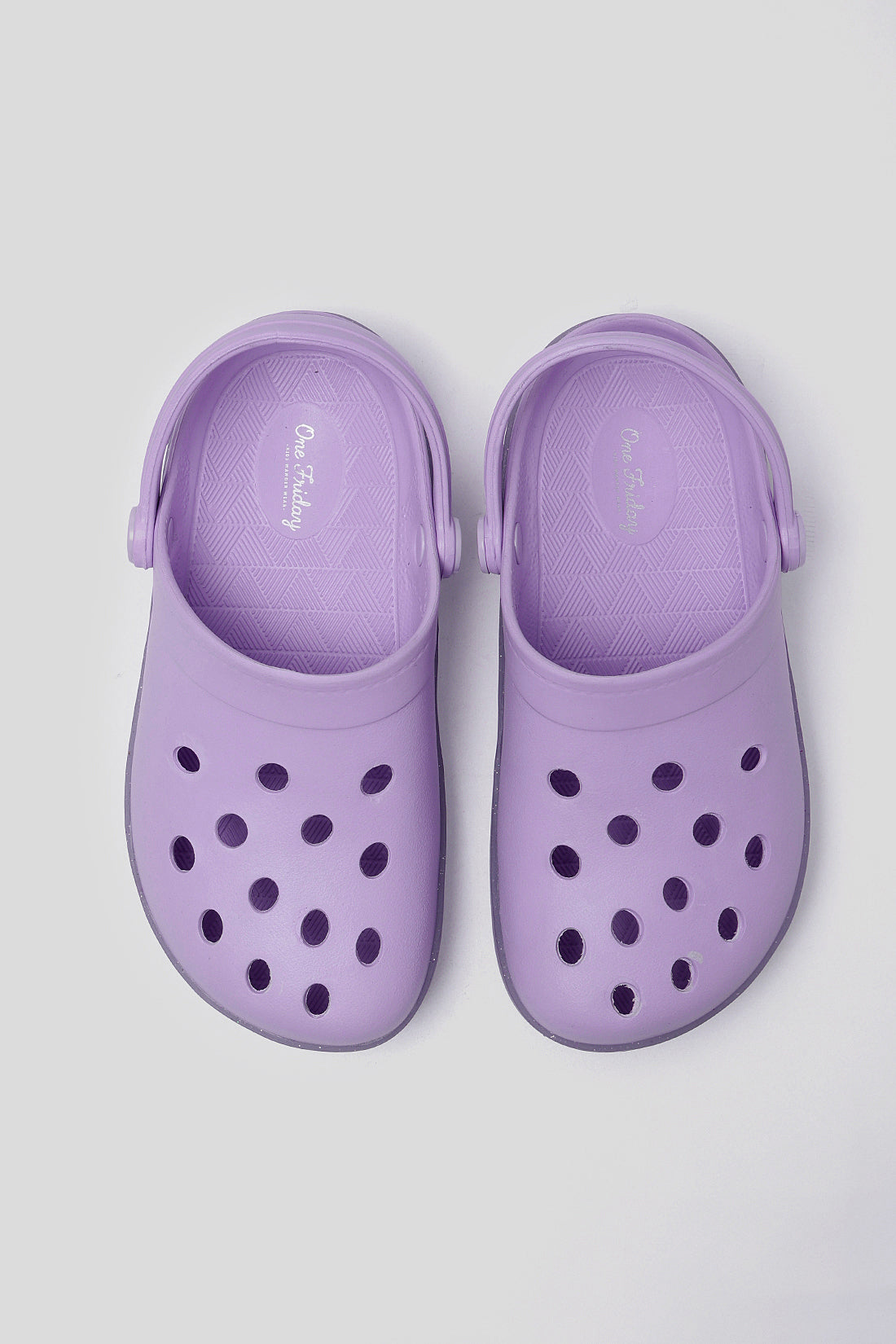 Kids Lilac Charm Clogs with Glitter Strap