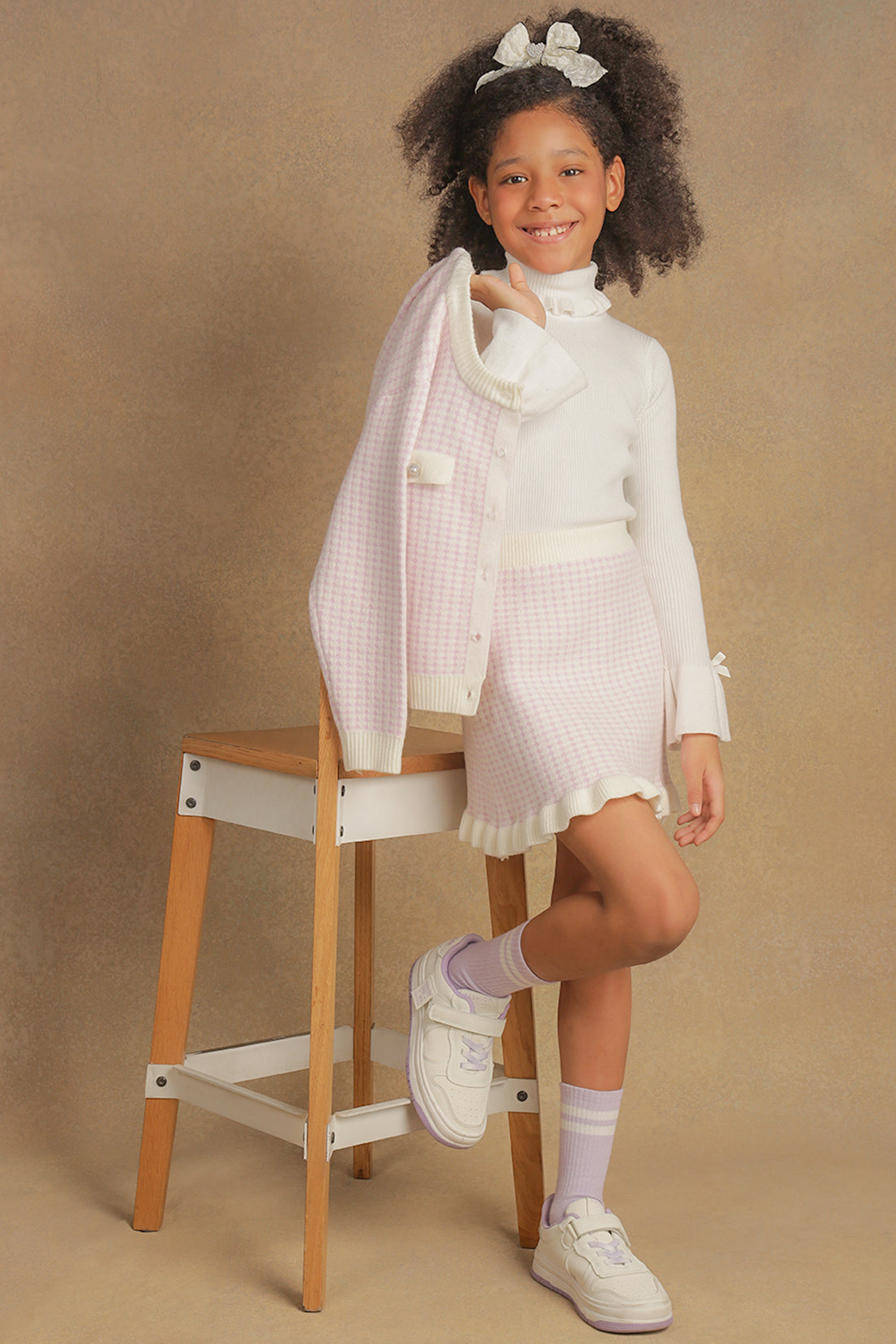 Girls Lavender & White Skirt