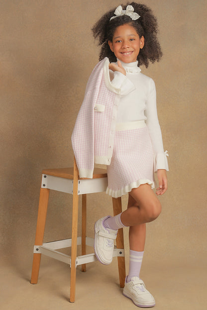 Girls Lavender & White Skirt