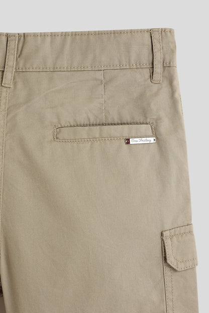 One Friday Boys Khaki Solid Short