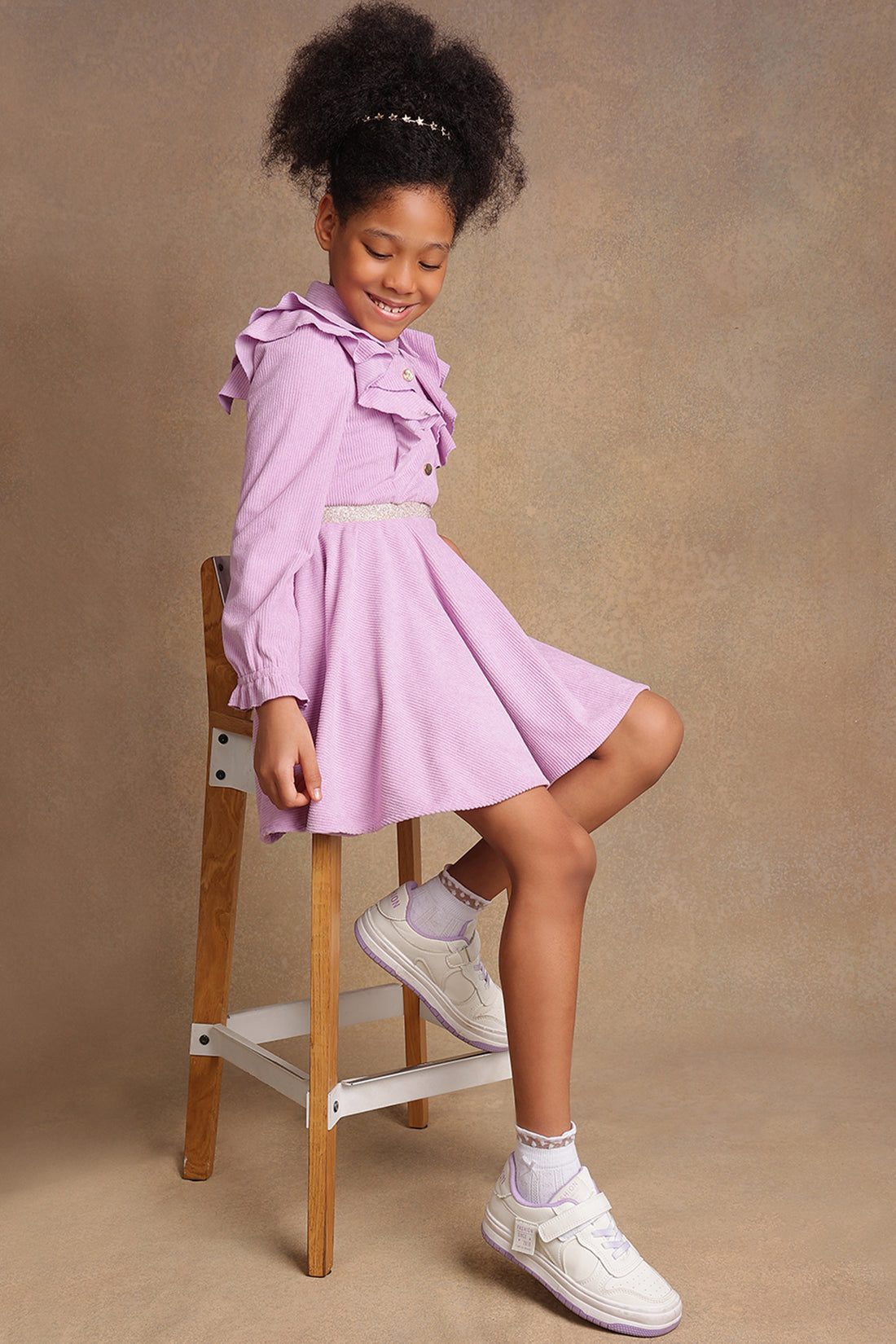 One Friday Kids Girls Lilac A-line Flared Dress – One Friday World