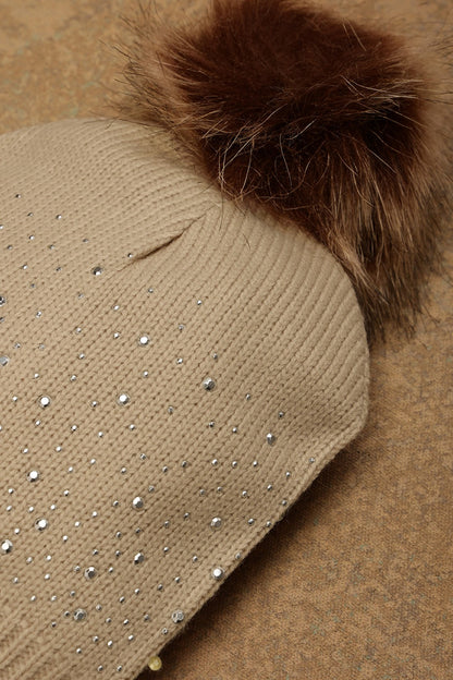 One Friday Beige Knit Solid Cap