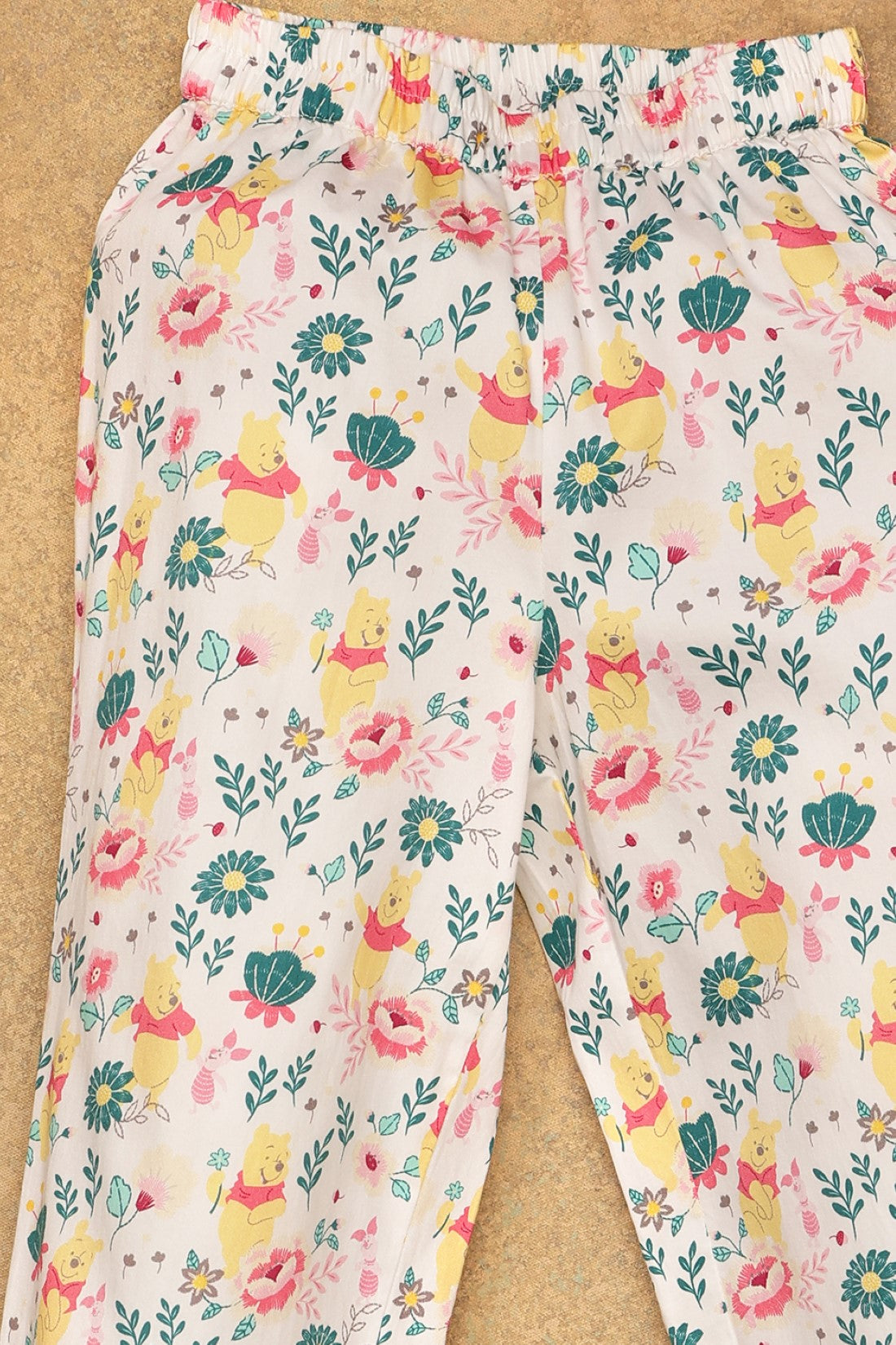 Kids Girls Off White Winnie The Pooh Night Suit