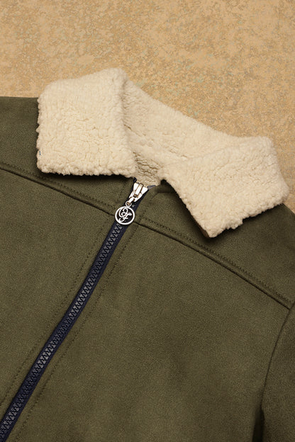 Boys Green Solid Jacket