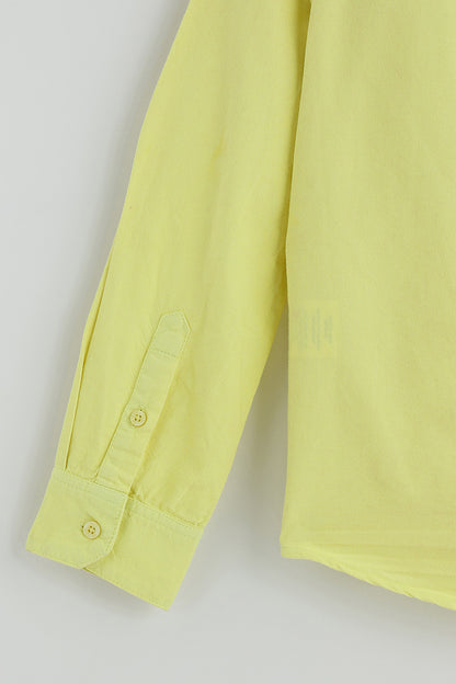 Boys Yellow Full Sleeve Solid Shirt by One Friday