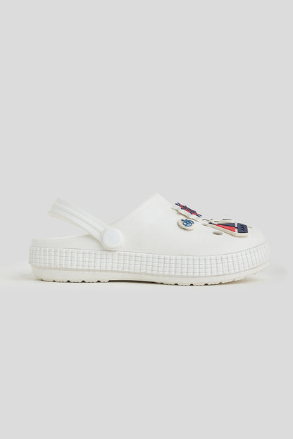 Unisex White Nautical Clogs with 3D Marine Charms & Strap  | One Friday