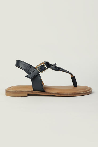 One Friday Girls Navy Blue Solid Sandal