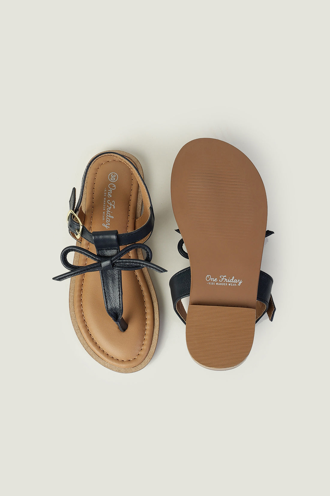 One Friday Girls Navy Blue Solid Sandal